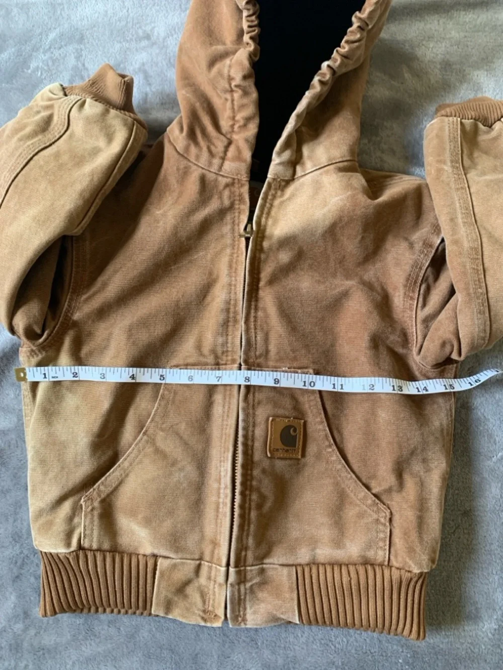 Carhartt Kids Tan Hooded Puffer Jacket